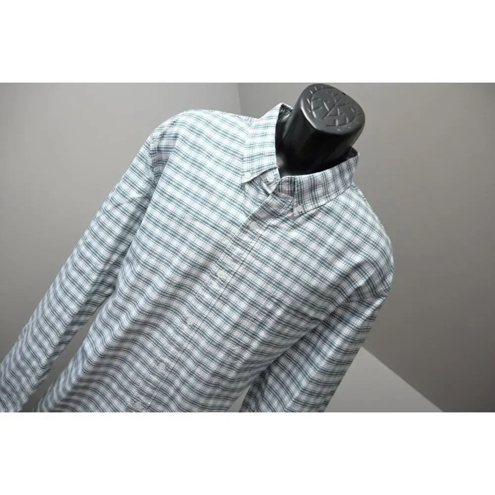 J‎ Crew Flex Oxford Slim Fit Dress Shirt Plaid Button Up Mens Sz 2XL XXL
